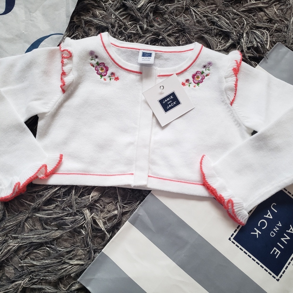 NWT Janie and Jack embroidered cardigan sweater